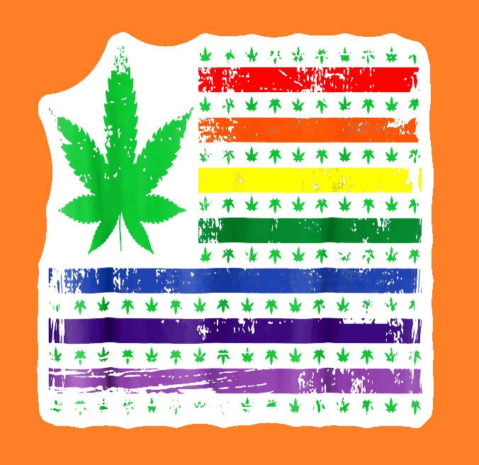 Rainbow Joint Flag UV Safe 420 Decal Sticker Weatherproof LGBTQ Pride Sticker