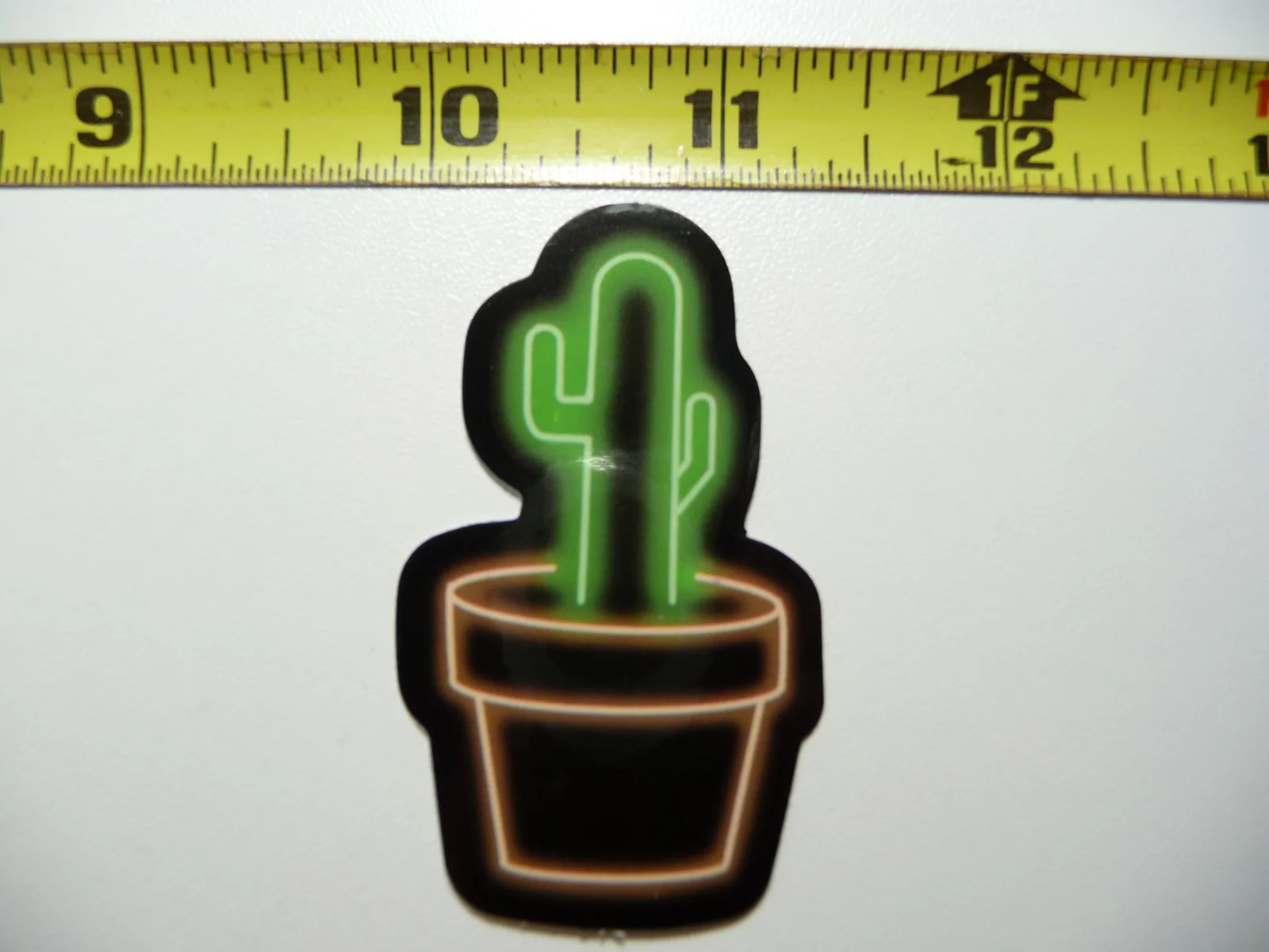 POT CACTUS PLANT NEON STYLE SMALL STICKER DECAL COLORFUL FUNNY