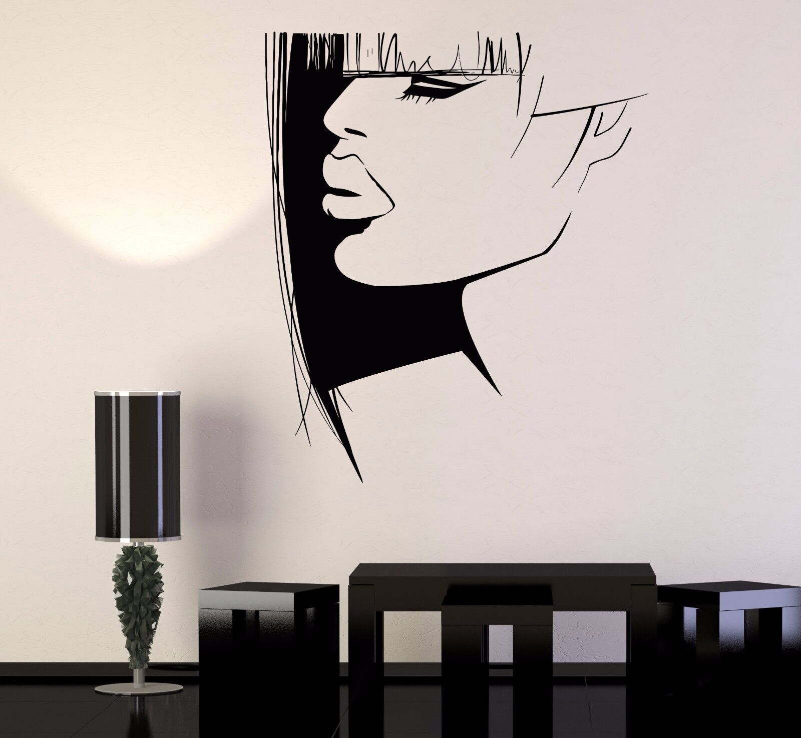 Vinyl Wall Decal Beauty Woman Hair Salon Barbershop Stylist Stickers (360ig)