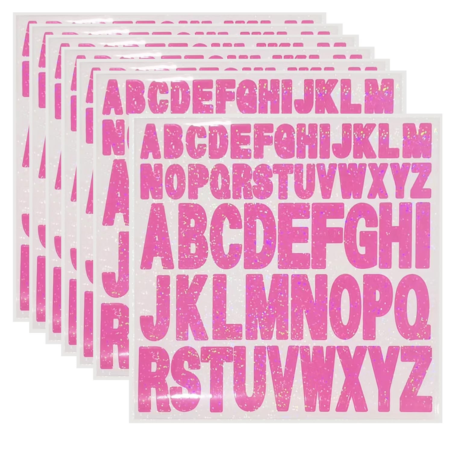 Starboling Letter Stickers,2 Inch+1 Inch Pink Alphabet 1+2inch, 1+2inch