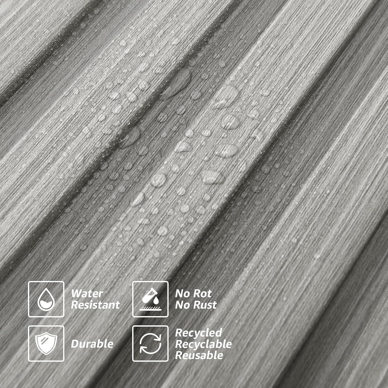 WPC Soundproof 3D Slat Wall Panels – Gray Oak, 8-Pack, 96×6 In.
