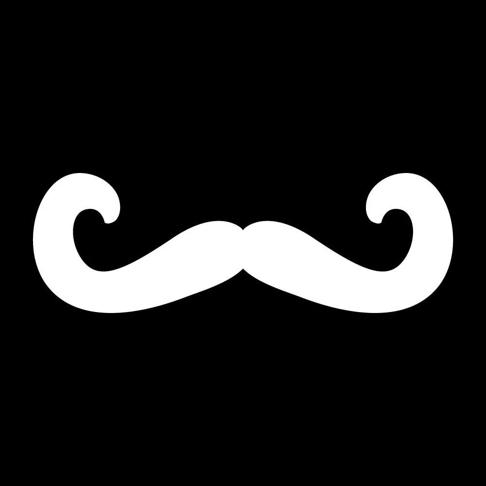 Mustache Moustache Funny Shape Decal Sticker White Die Cut Vinyl
