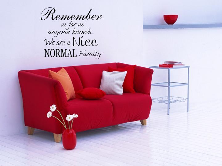 A NICE NORMAL FAMILY Wall Art Decal Words Lettering Quote Home Decor 48"