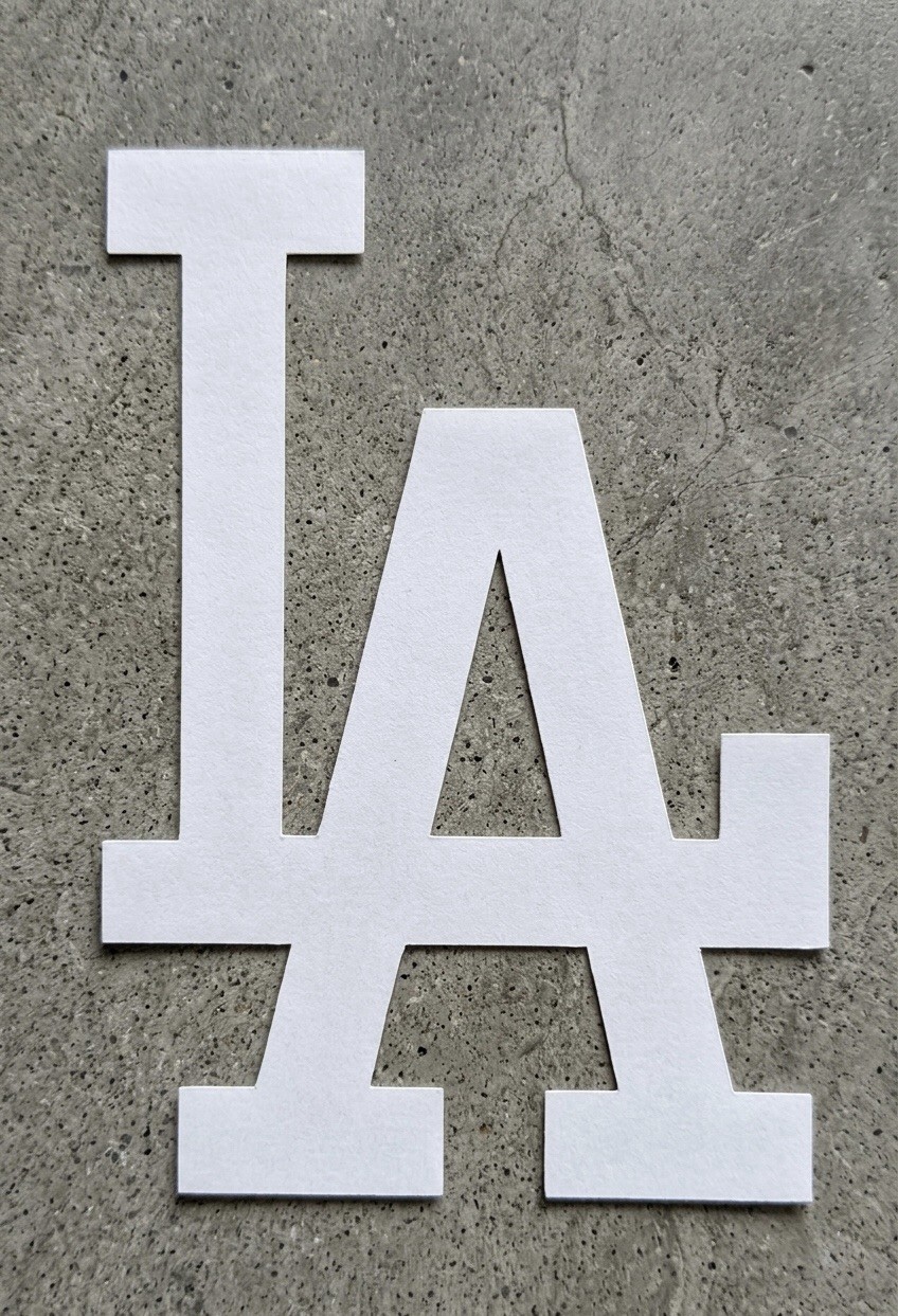 Los Angeles Dodgers Vinyl Decal White 3×4 Inch