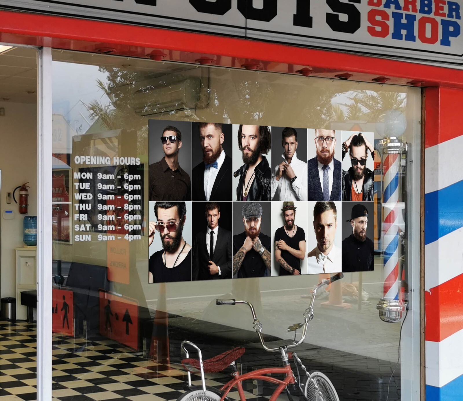 3D Man Hair Cut K602 Barber Shop Window Stickers Vinyl Wallpaper Wall Murals Kay