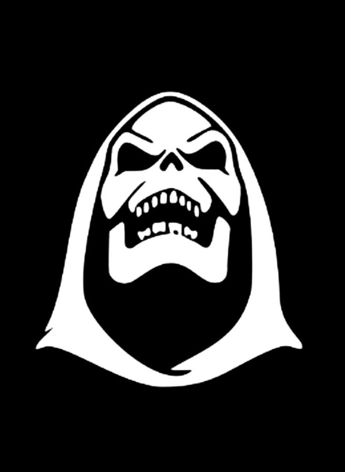 Skeletor Vinyl Decal Silhouette Vinyl Decal. White Vinyl