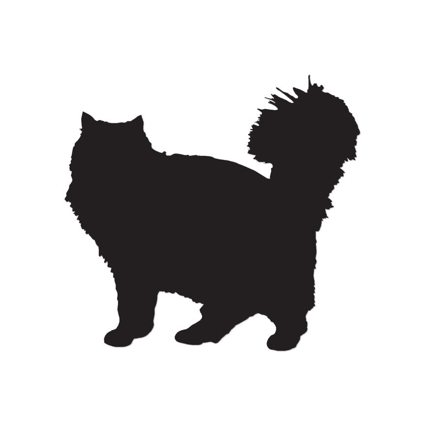 Cat Fluffy – Vinyl Decal Sticker – Multiple Color & Sizes – ebn148