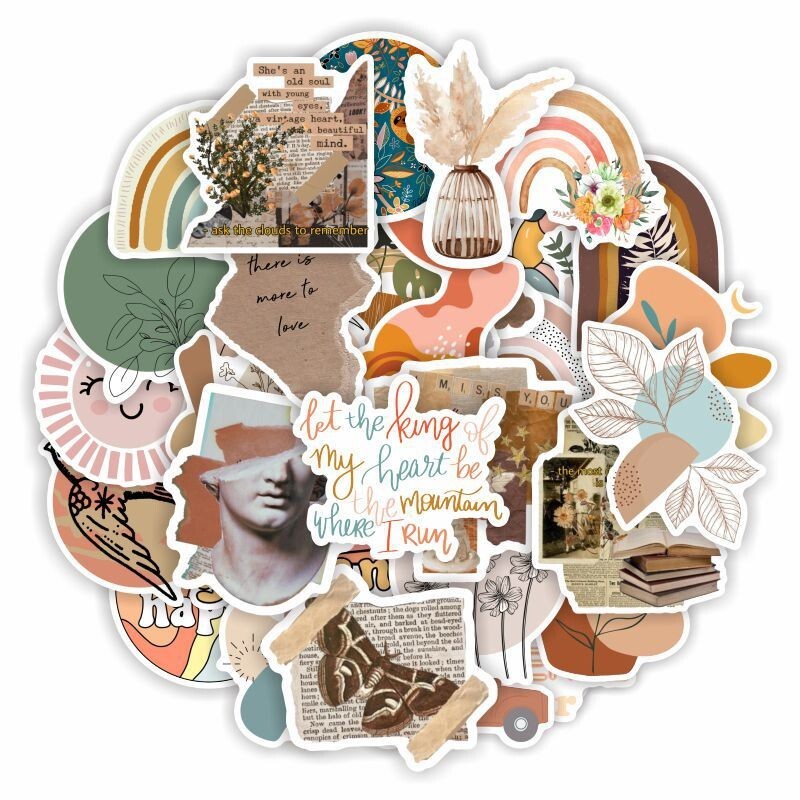 200pcs Retro Cottagecore Vintage STICKER PACK，#70110115