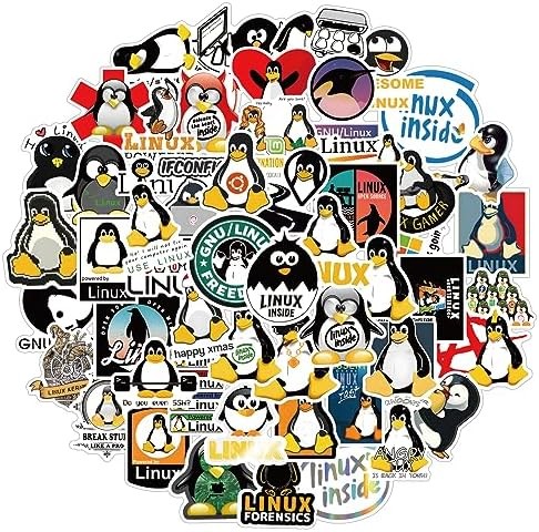 Linux Stickers 62pcs Work Decals Aesthetic Waterproof Vinyl Pack Stickers for Wa