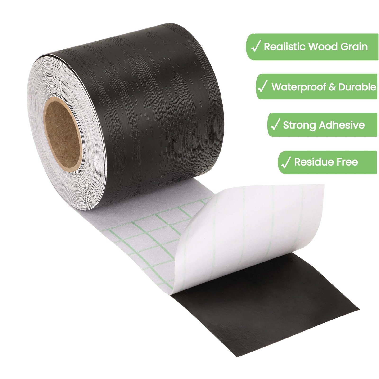 10M Black Mirror Border Wood Grain Wallpaper Bathroom Mirror Border Tape Remo…