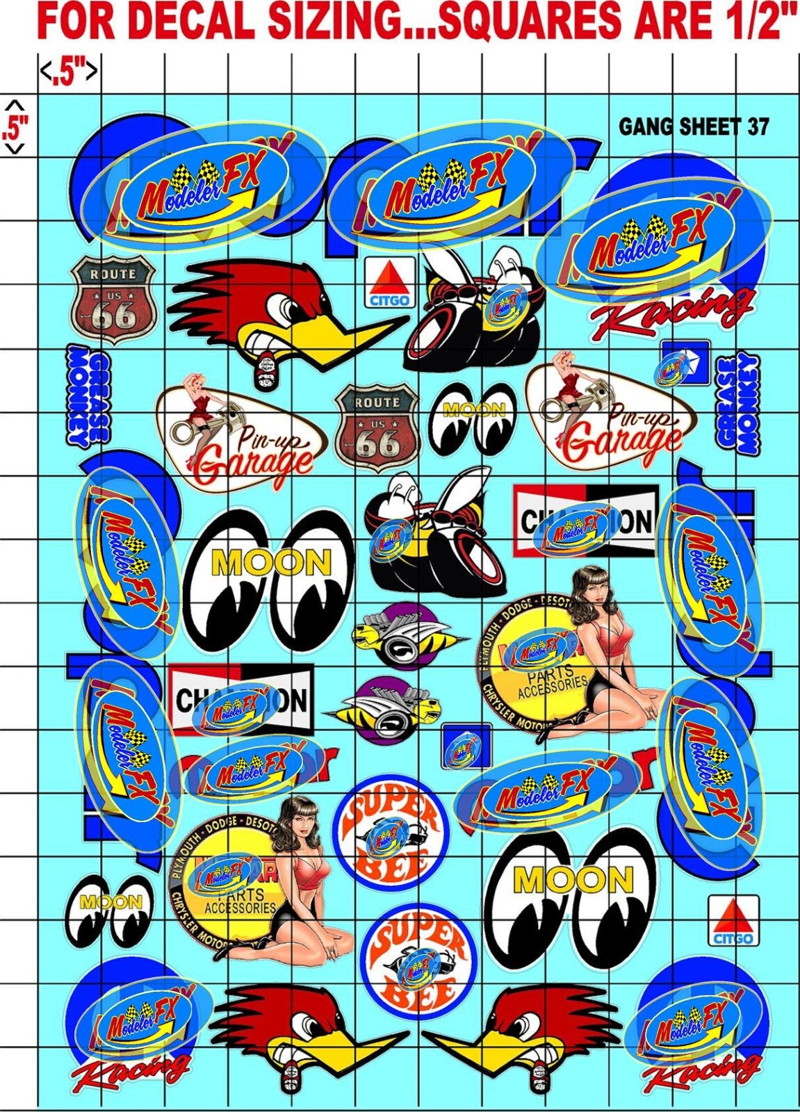 WHITE Vinyl Sticker Sheet 37-R/C MODEL Decal fits 1/10-1/16 Scale Traxxastamiya