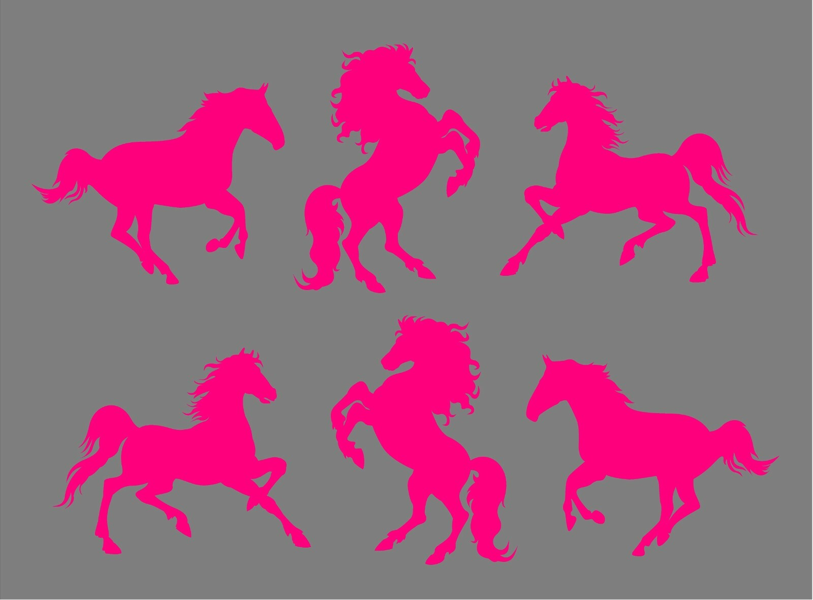 Vinyl Horse Decals set of six horses trailer equestrian decal window stickers
