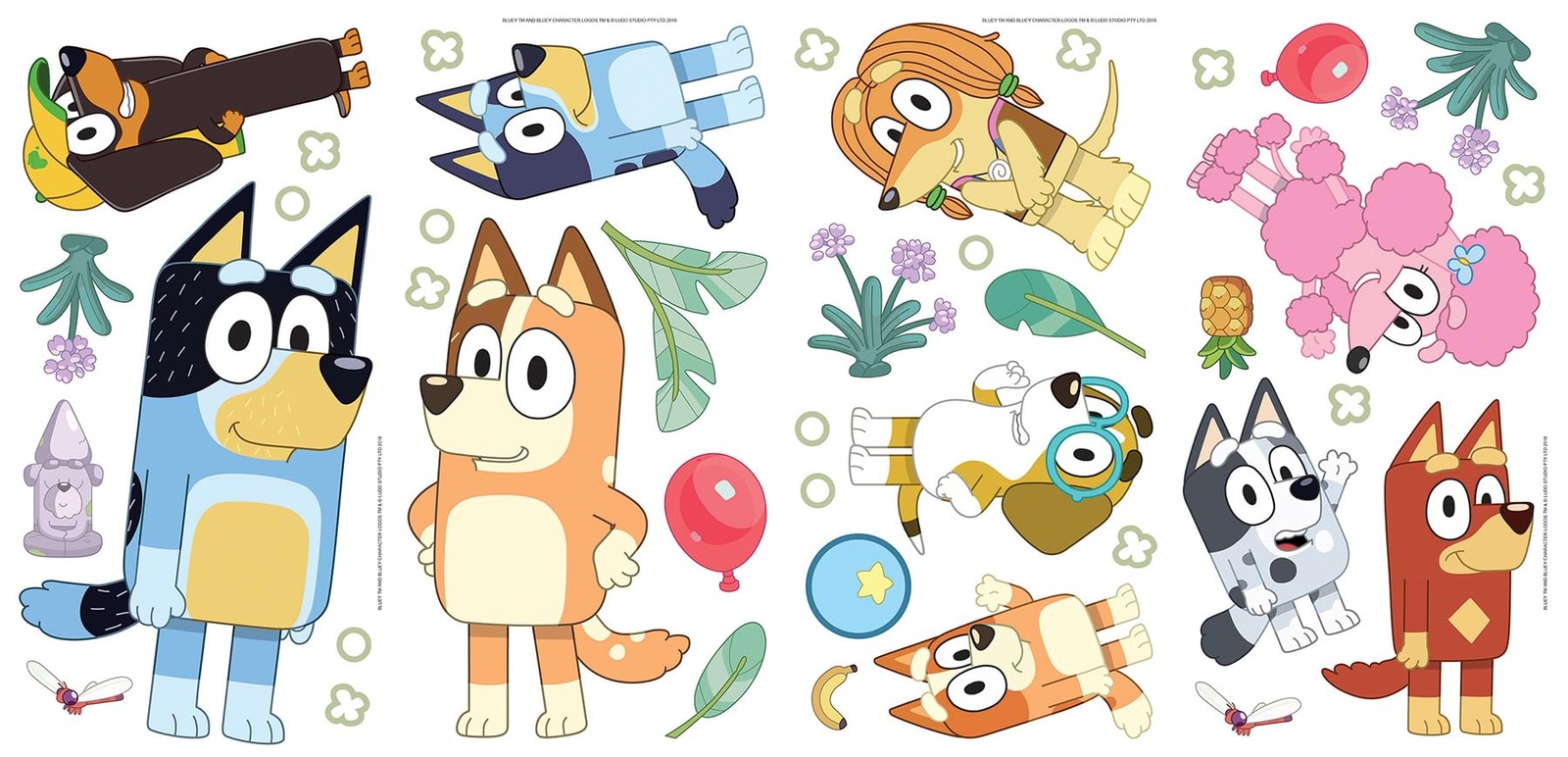 Bluey Family and Friends Peel and Stick Wall Decals, RMK5457SCS
