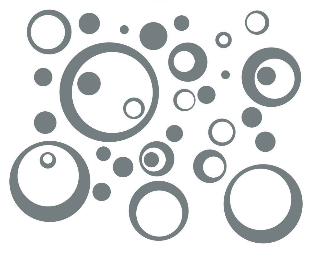 Wall Vinyl Sticker Decal Circles, Rings, Dots 25+pc 11in Large Home Décor – S…