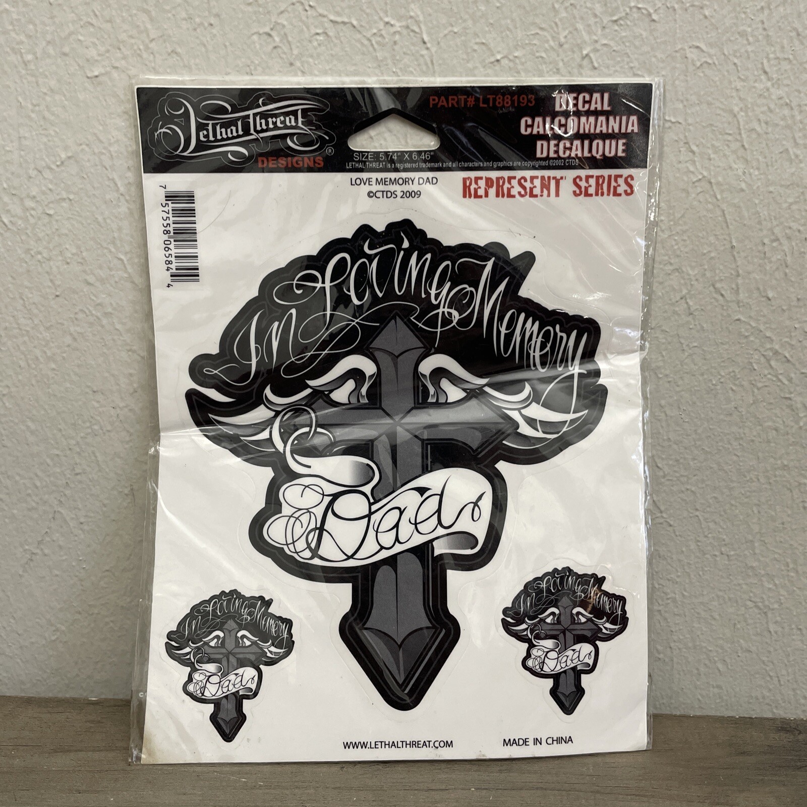 LETHAL THREAT IN LOVING MEMORY: DAD DECAL STICKER 6"X5.5”