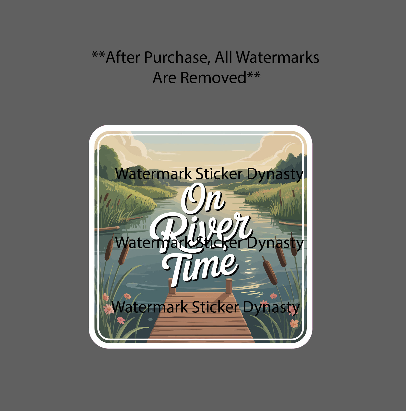 On River Time Sticker Waterproof Decal Quote Travel Vacation Summer Gift NEW