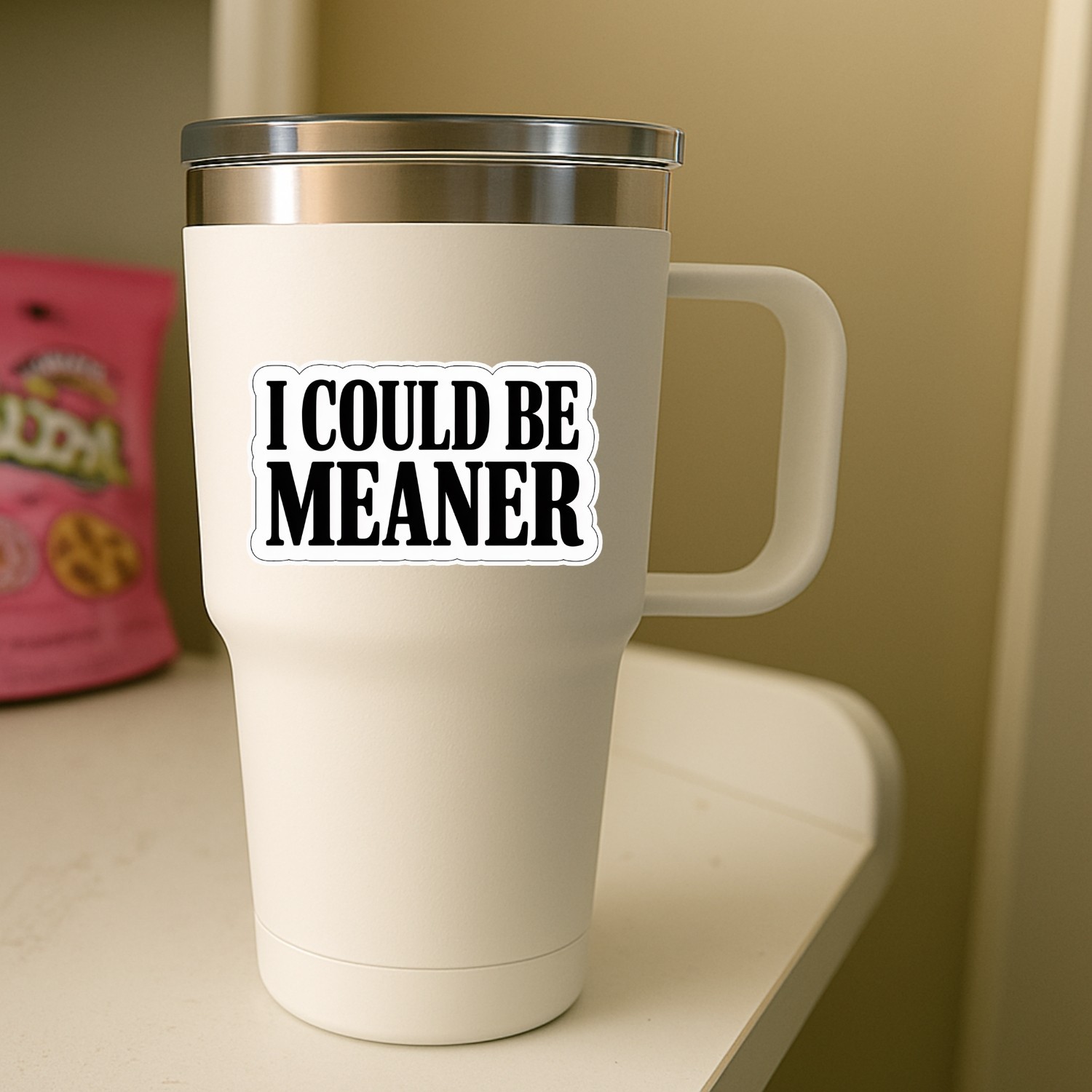 4Pcs I Could Be Meaner Stickers – Minimalist Edgy Humor Vinyl Decals