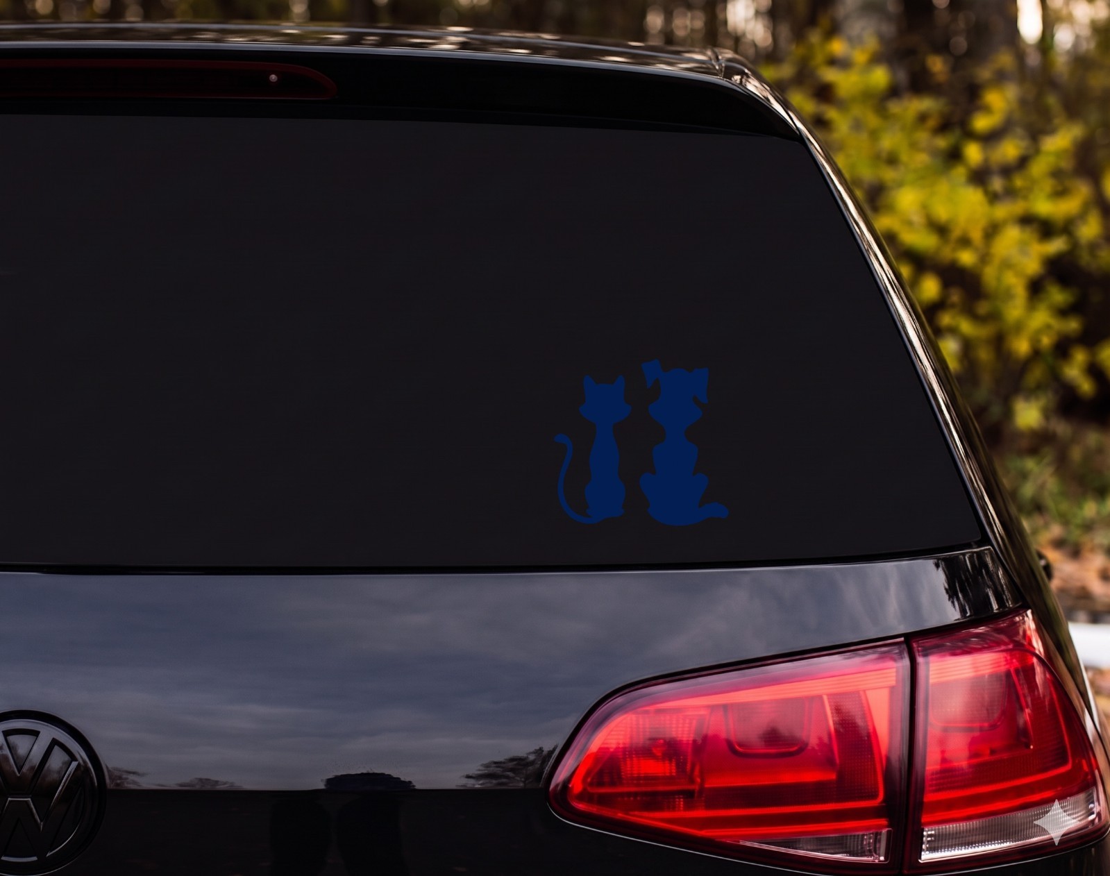 Cat And Dog Silhouettes Vinyl Decal Sticker Car Window Laptop | Pet Lover Gift