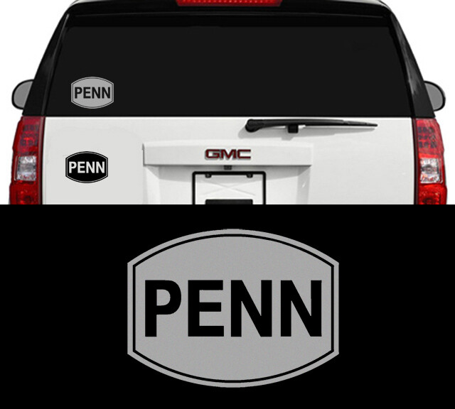 Penn Fishing Tackle Outdoor Sports Vinyl Decal Sticker Window Metallic Silver