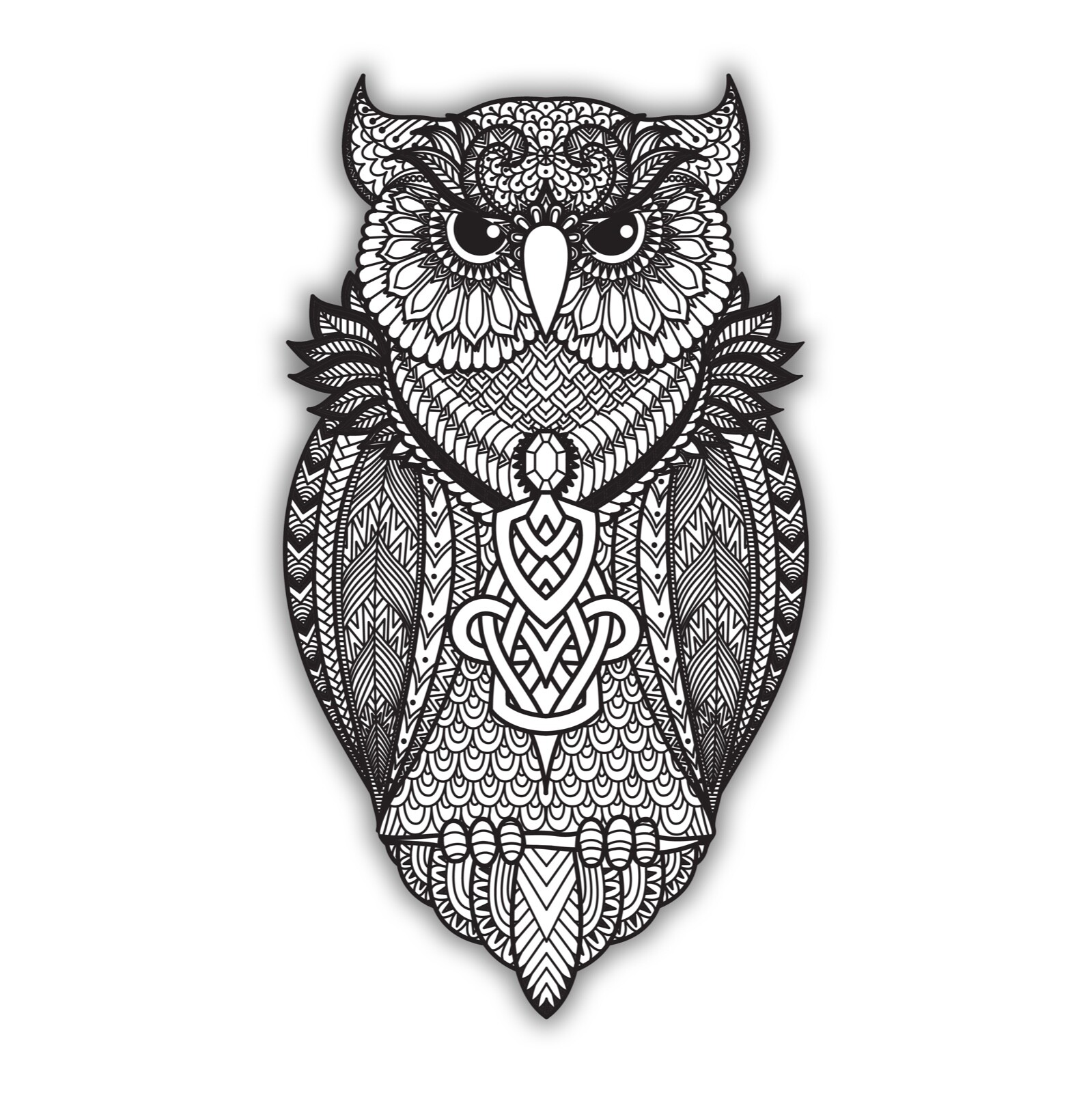 Owl Tribal Black and White Sticker Car Vinyl Truck Decal Window Wise Owls Bird