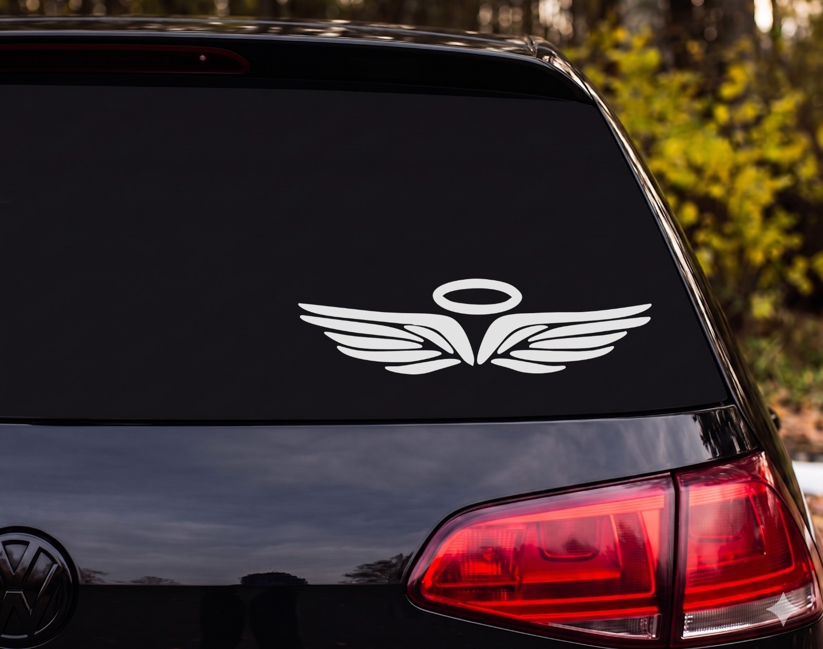 Angel Wings Halo Die Cut Vinyl Decal Custom Car Laptop | Memorial Gift