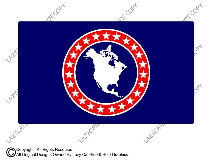 North America Flag Stars Stripes Canada Mexico One Union USA Together Trump 2025
