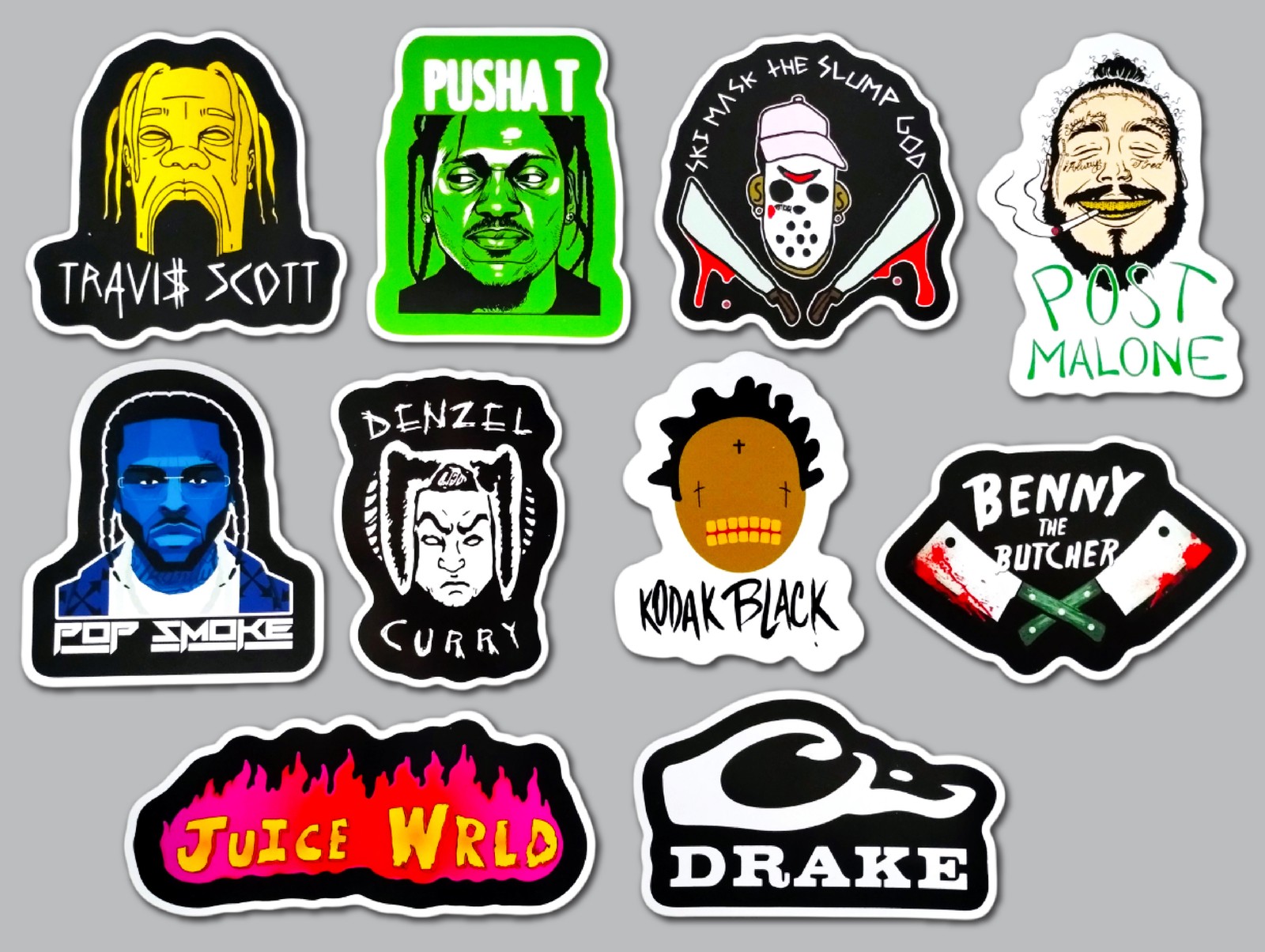 Modern Hip-Hop Vinyl Sticker Lot (10 Pack) SET 2 juice wrld drake post malone