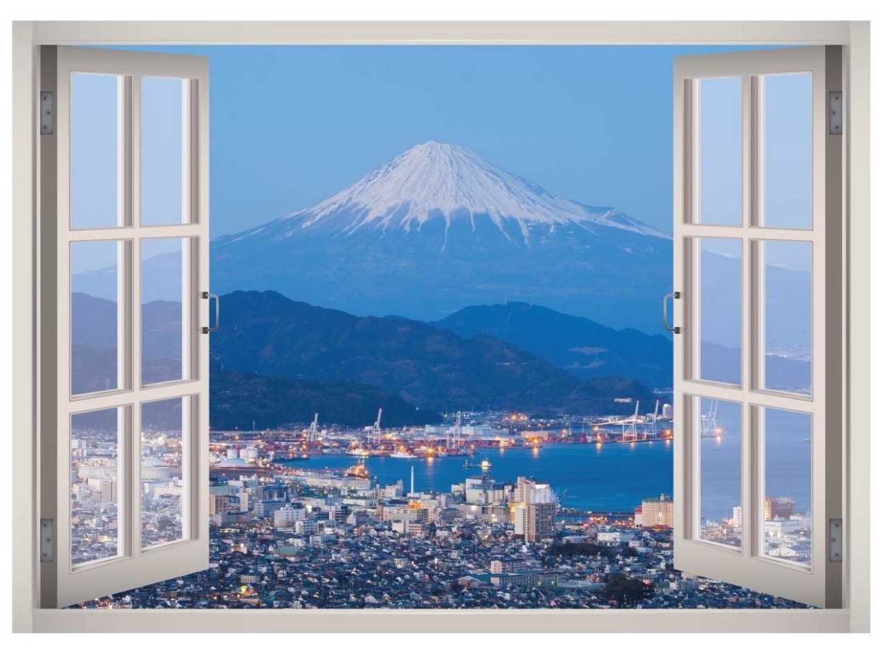 Mountain Snow Winter Window 3D Wall Decal Art Mural Home Decor Canvas Vinyl W102