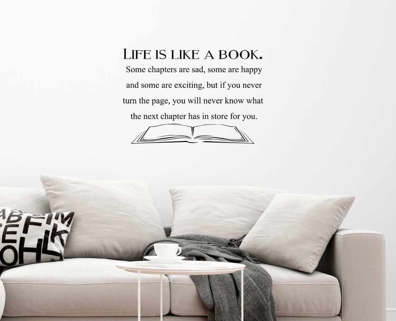 Life Is Like A Book Inspirational Wall Decal Wall Art
