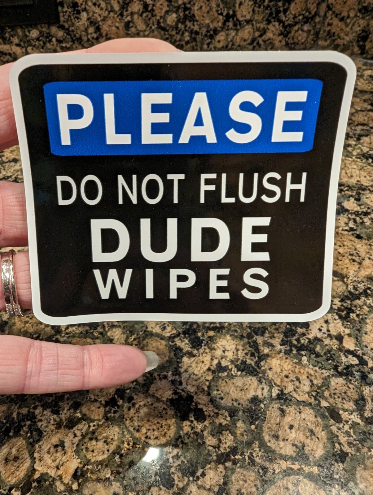 Dont flush dude wet wipes toilet bathroom sticker decal bar school