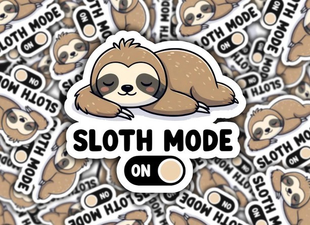 Sloth Mode On Waterproof Sticker – Cute Sleeping Sloth Vinyl Decal