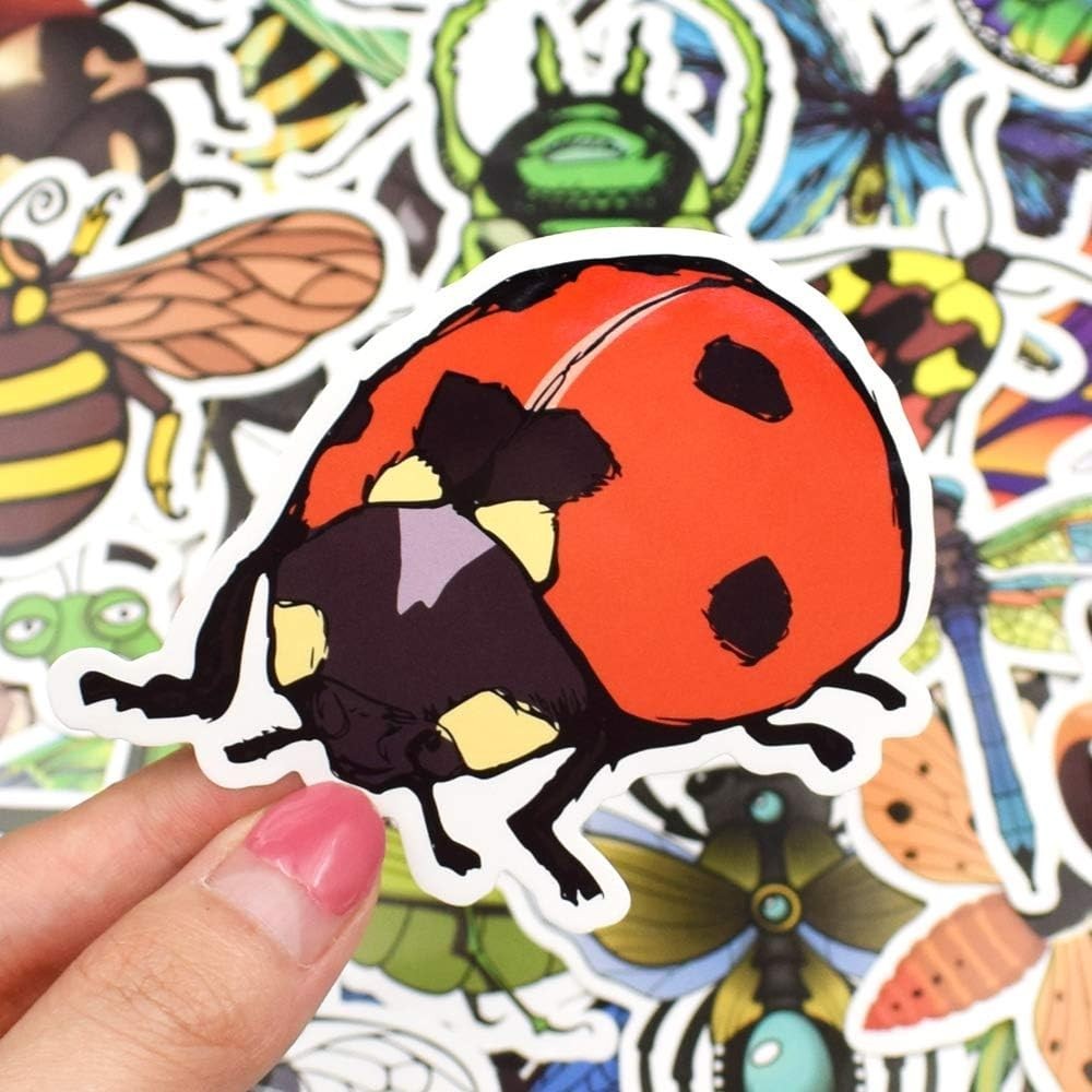 Fun Insect Vinyl Stickers for Kids – 50PCS Waterproof Decor for All Occasions