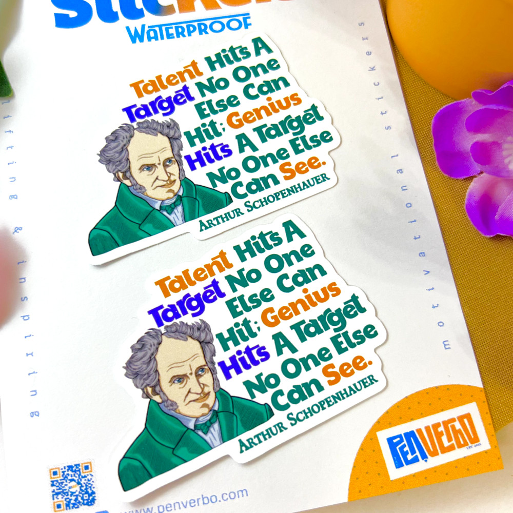 Arthur Schopenhauer Quote Sticker 2pcs | Motivational Sticker | 0080