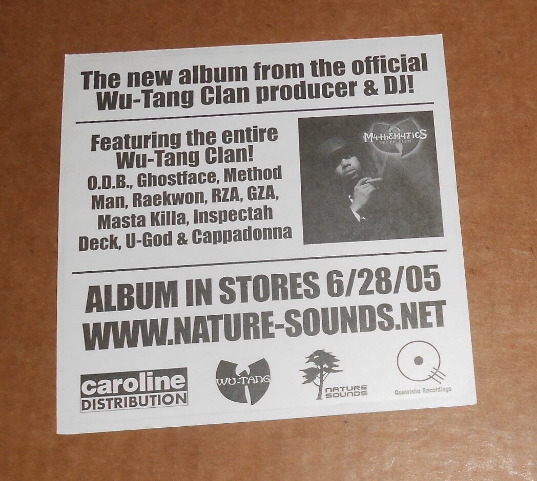 Mathematics The Problem Sticker Promo 5×5 Wu-Tang Clan
