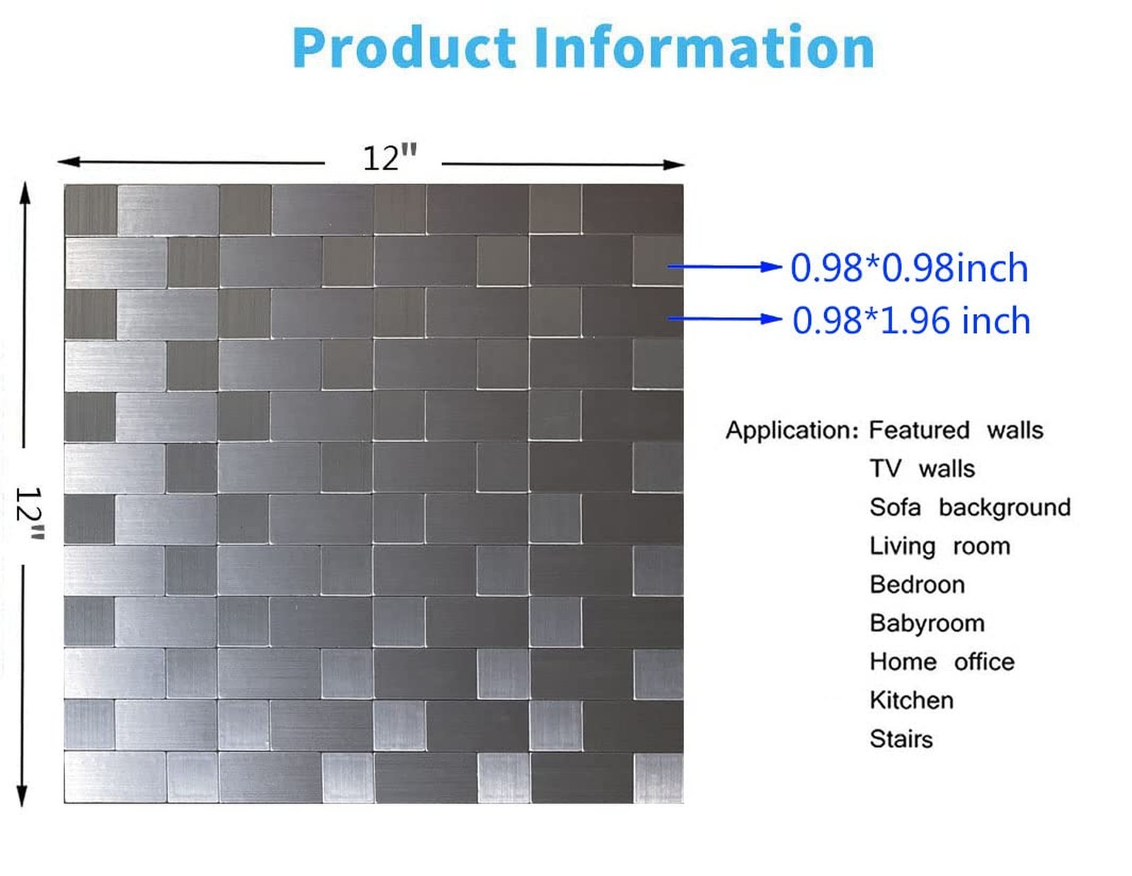 10-Sheet Peel and Stick Backsplash Tile，Self-Adhesive Metal Sticker ʌ