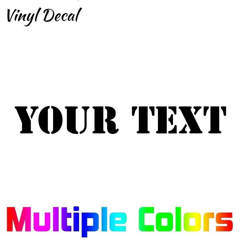 Military Style Font Text Decal Custom YOUR TEXT Sticker Personalized Lettering