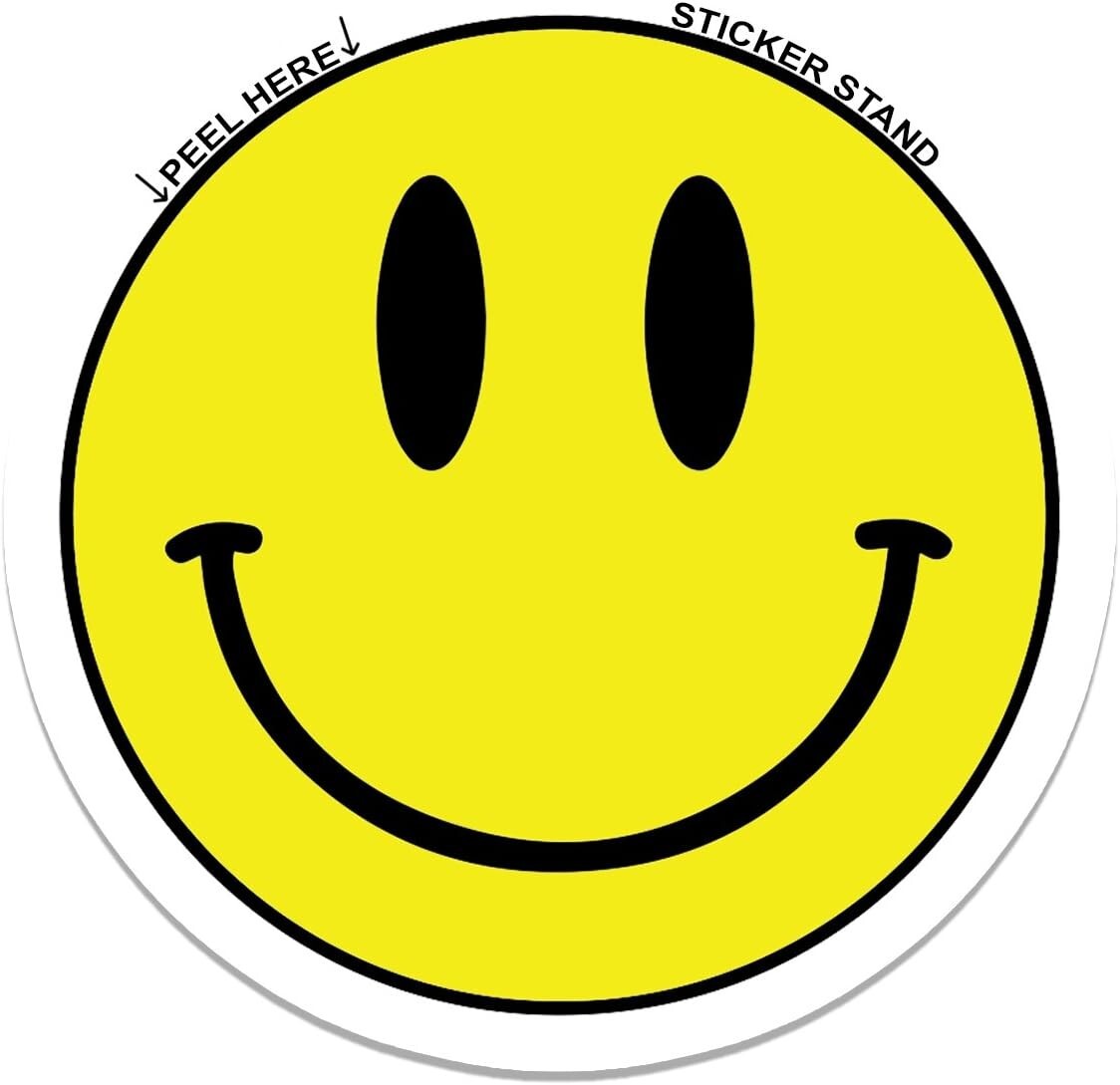 Smiley Face car Bumper Sticker Decal 4" x 4"