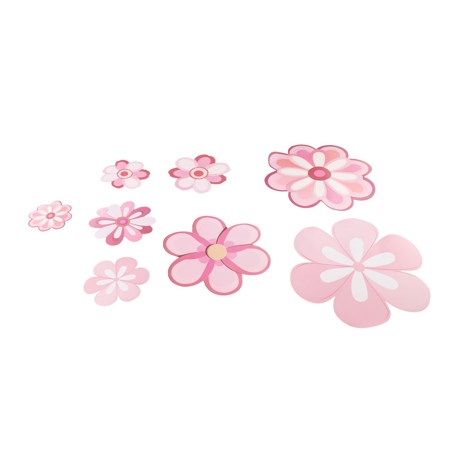 Set of 8 Floral Wall Decals for Living Spaces Waterproof and Removable