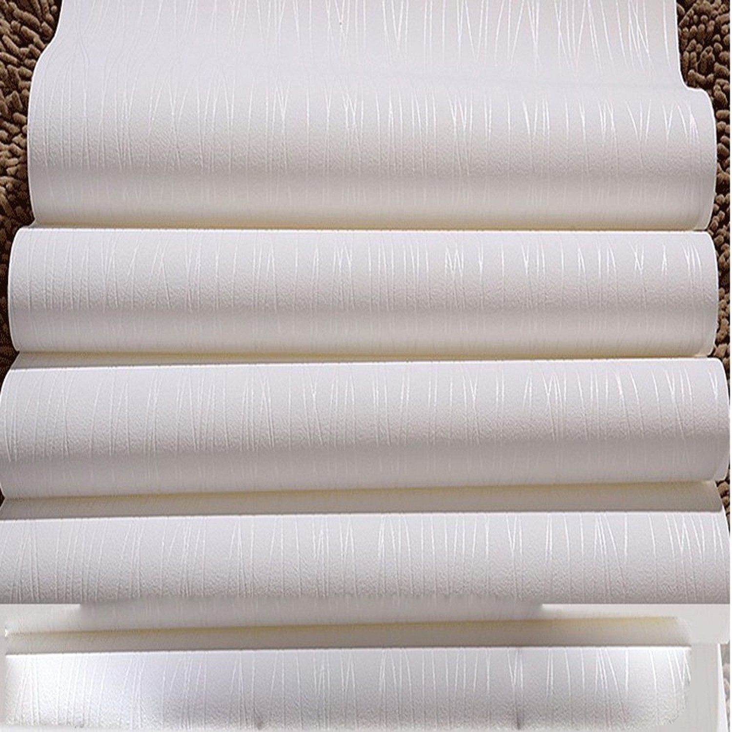 QIHANG Non-Woven Classic Flocking Plain Stripe Modern Fashion Wallpaper Wall …