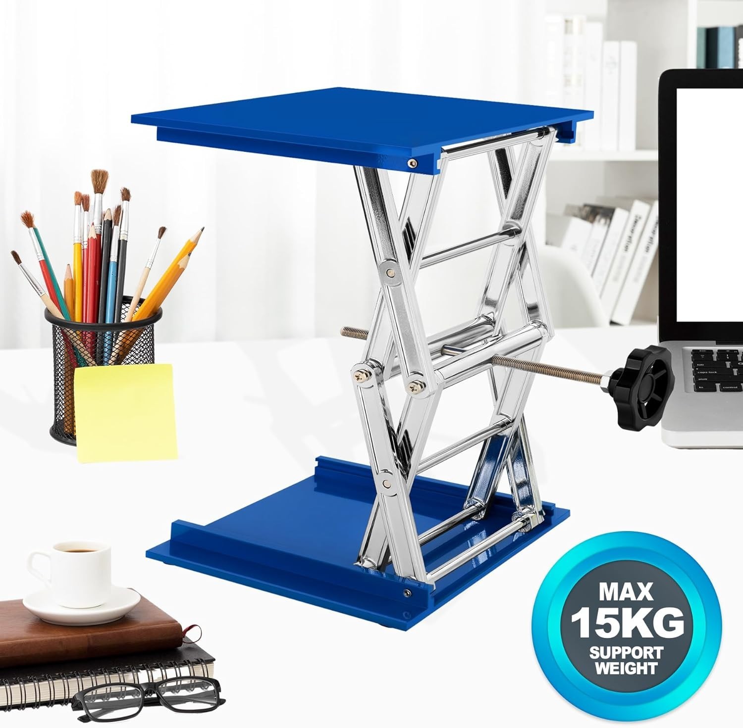 Jack Stand Platform 8" x 8", Laboratory Support Stand 200x200mm Manual Lab Lift