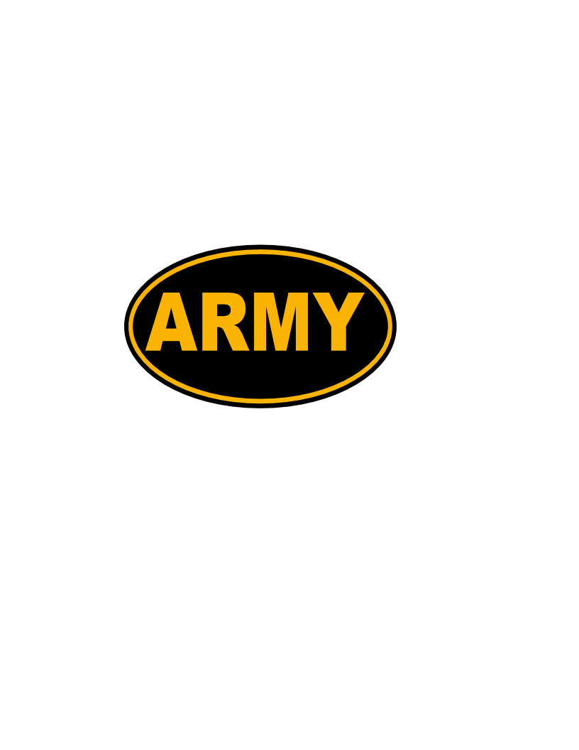 U.S. ARMY Oval Vinyl Window Decal/Sticker ARMY