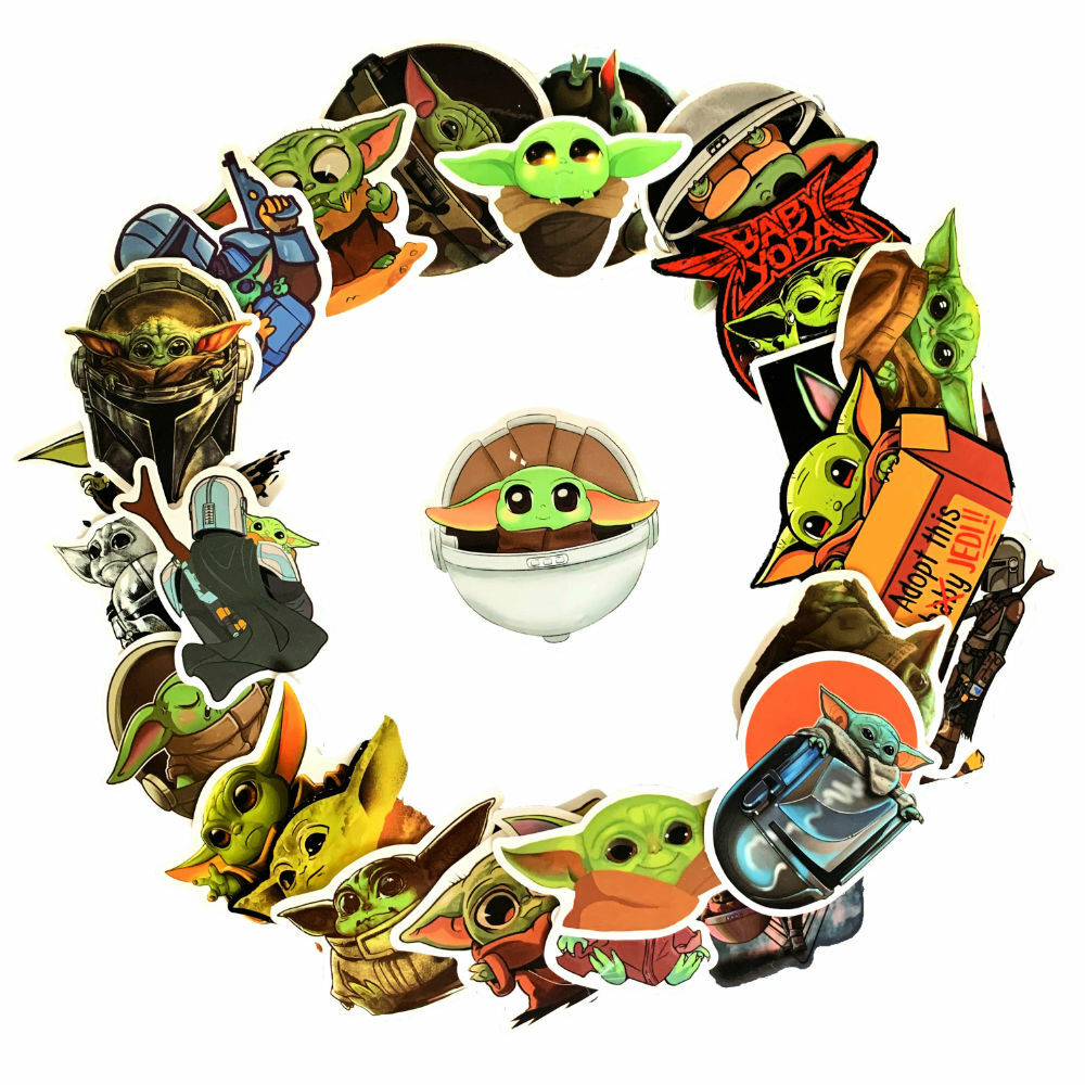50 Pcs Baby Yoda Star Wars Mandalorian Vinyl Stickers for Laptop etc