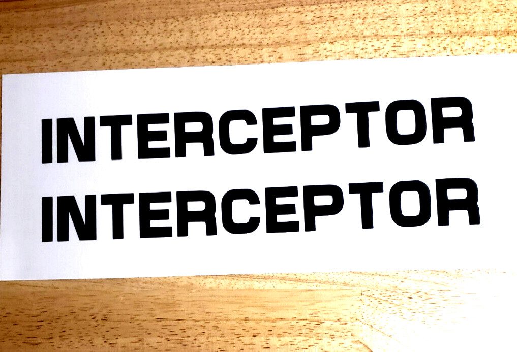 Max INTERCEPTOR police vinyl STICKERS Decals Gloss black 8" (2) USA