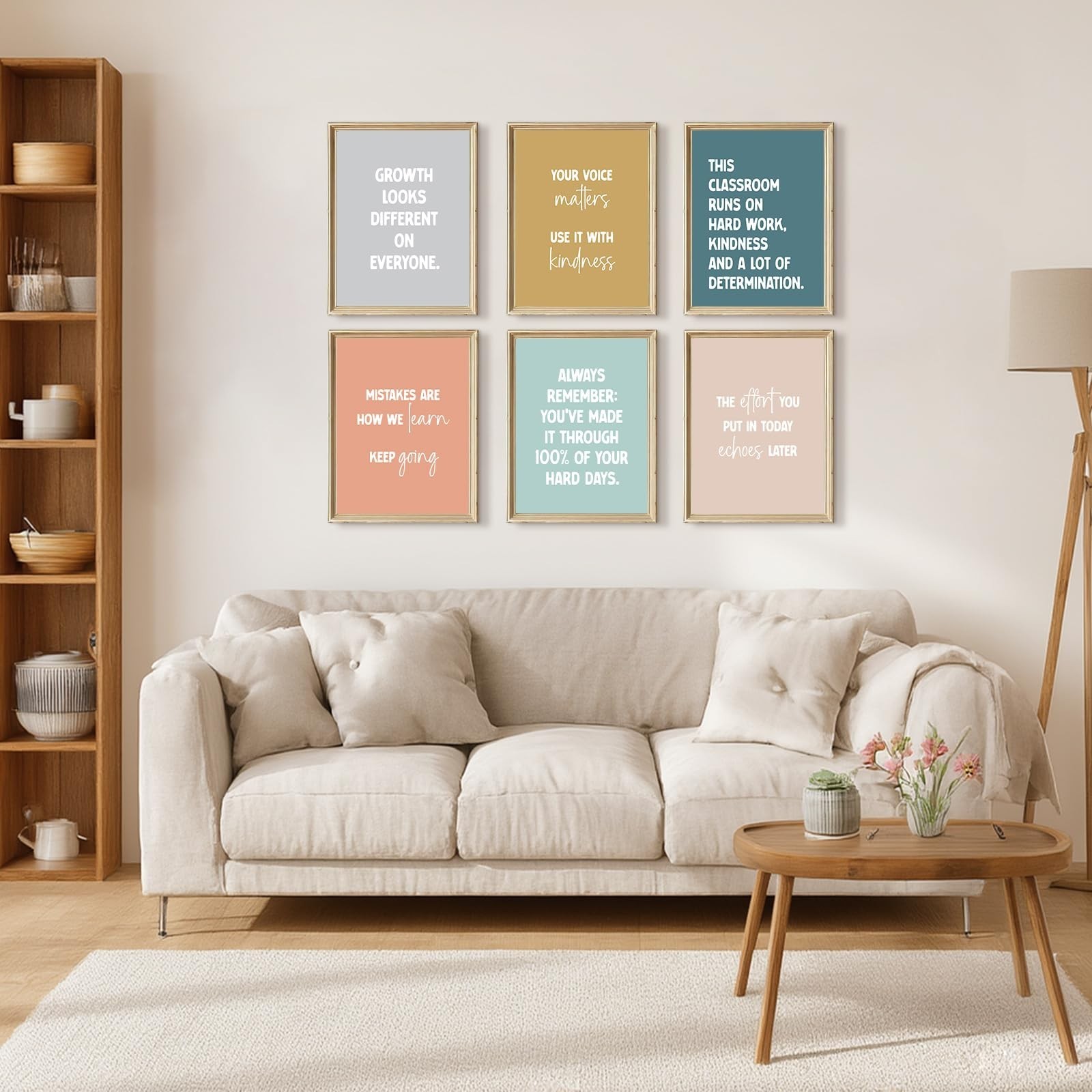Inspirational Classroom Wall Art Motivational Canvas Poster Positive Affirmat…