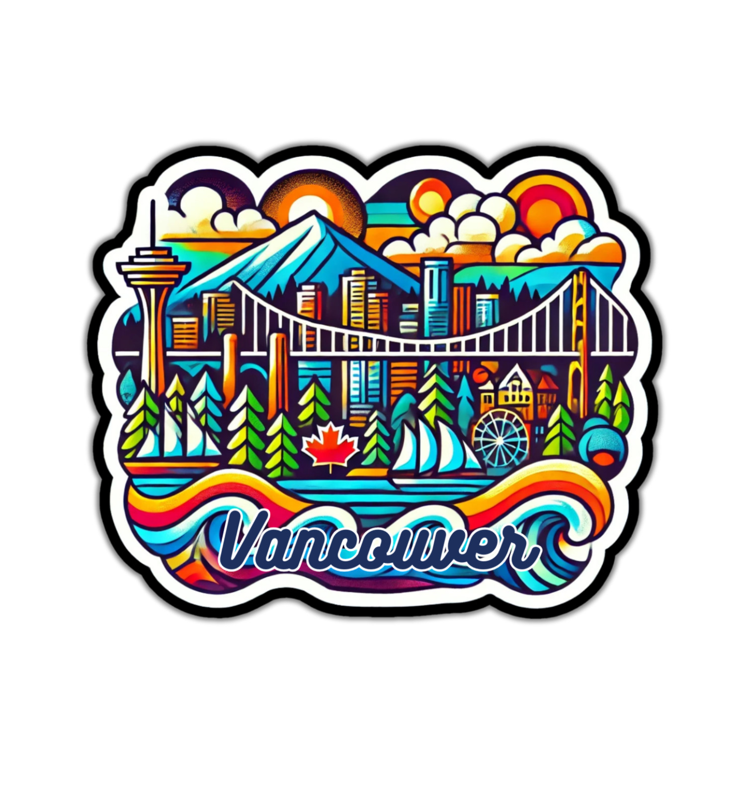 Vancouver British Columbia Canada Fridge Magnet or Laptop Sticker