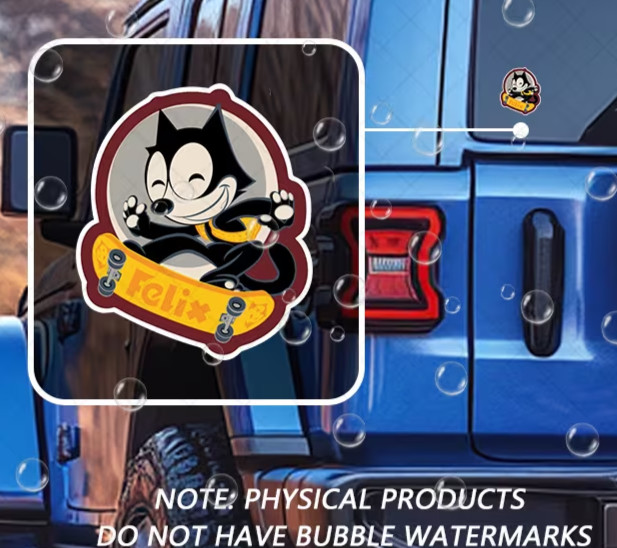 2pcs stickers Felix/Skateboard Vinyl Stickers – Sturdy, Easy-to-Apply Decal