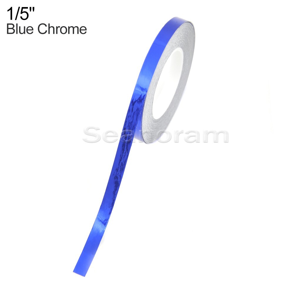 1/5" 5mm Blue Chrome DIY Home Shop Pinstriping Pin Stripe Decal Vinyl Sticker