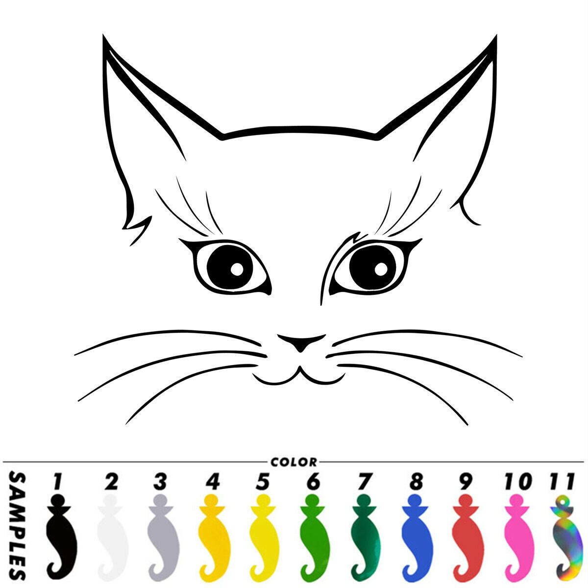 1pcs Cat Face Stickers Window Vinyl Truck Laptop Car Motorcycle Bumper Decal