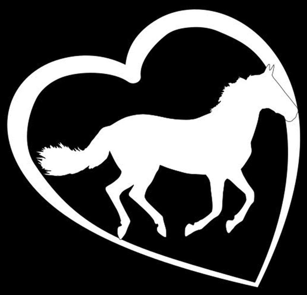 Arabian Horse in Heart Decal Wall Laptop Sticker Truck Window Cowboy Equestrian
