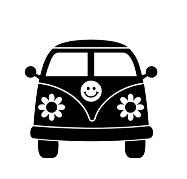Hippie Van Vinyl Decal Sticker Car Truck Window Laptop Flowers Love Peace